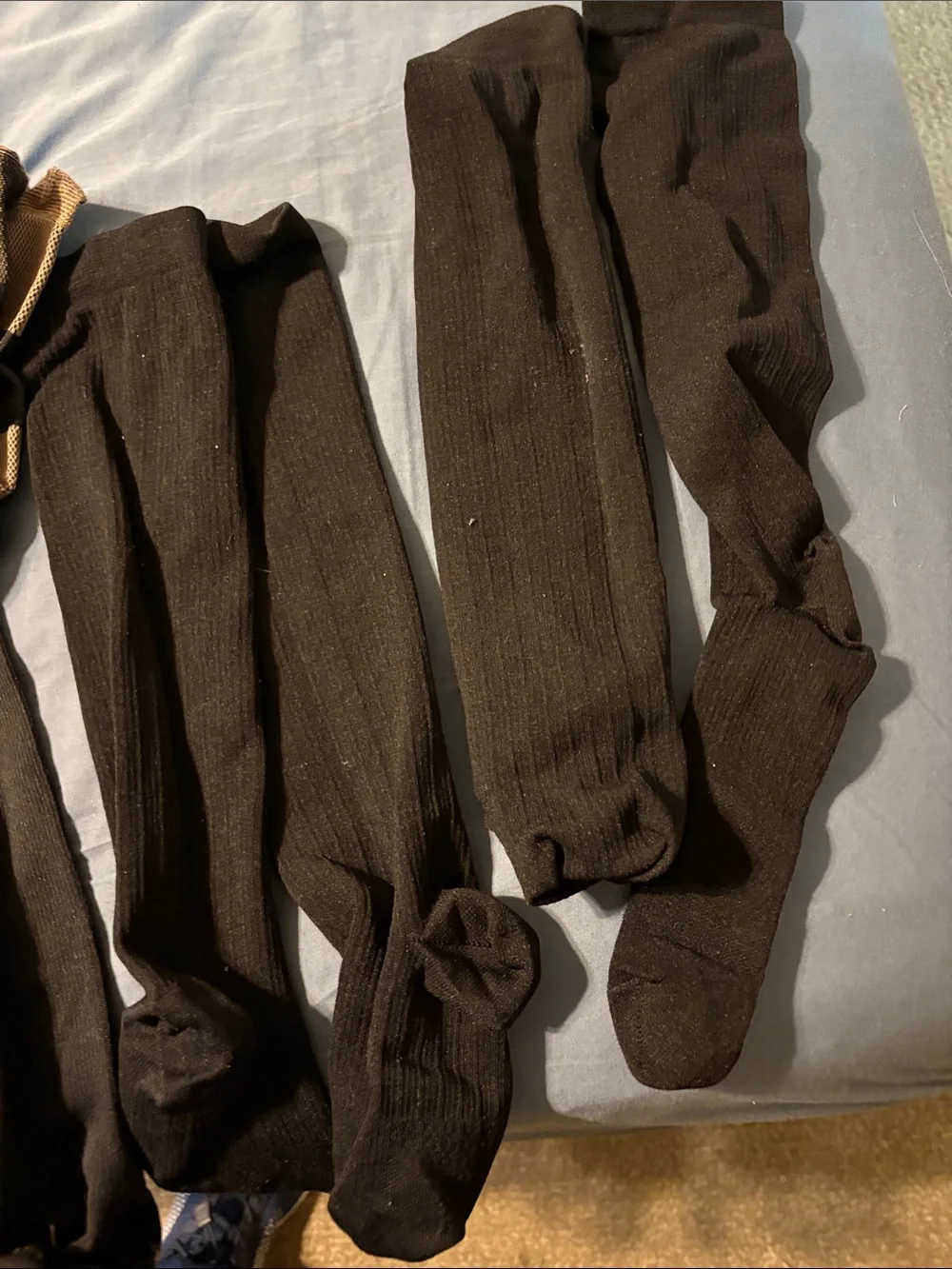 Unisex Black compression socks, 4 closed toe, 2 open toe. Worn very little.